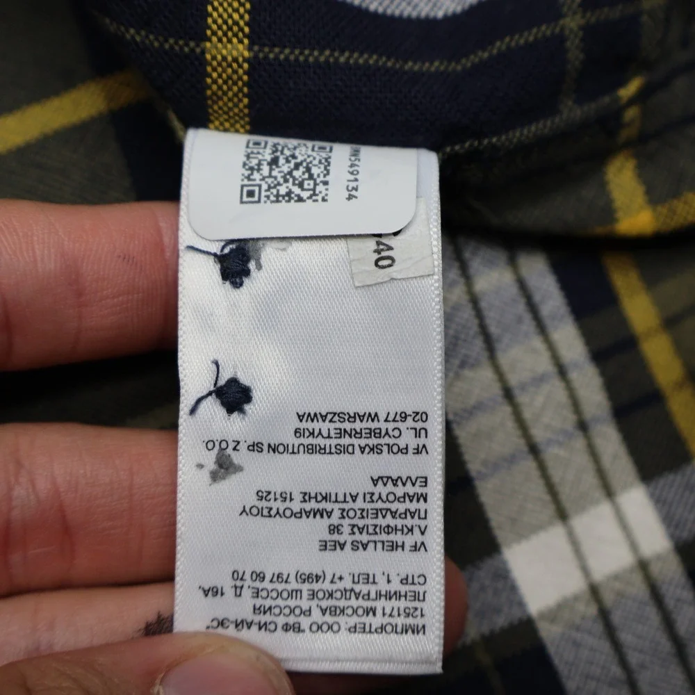 North Face Flannel Shirt Mens Small Black Plaid Button Long Sleeve Hiking Casual